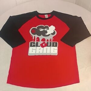Cloud Gang Red & Black Raglan Long Sleeve Tee